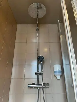 Salle de bains dans l'établissement Hôtel de Russie