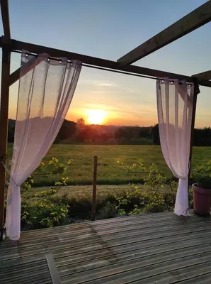 Lever ou coucher de soleil vu de la maison de vacances ou à proximité