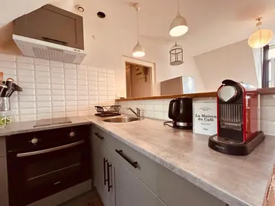 Cuisine ou kitchenette dans l'établissement Appartement Albuconis 4, deux chambres 70 M2