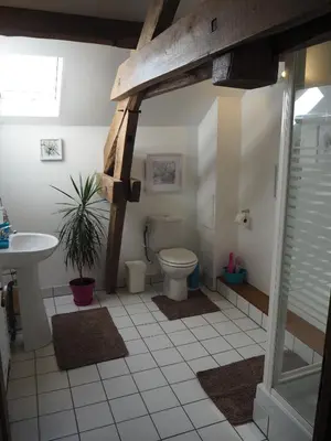 Salle de bains dans l'établissement Villas de Leypinas Gites