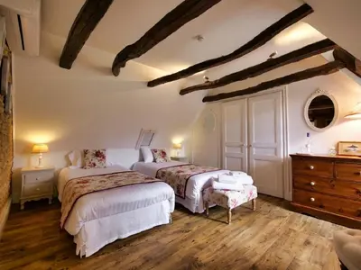 Un ou plusieurs lits dans un hébergement de l'établissement Les Granges Hautes Chambre d'hôtes de charme proche Sarlat