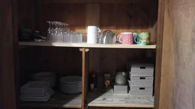 Cuisine ou kitchenette dans l'établissement Au Tilleul