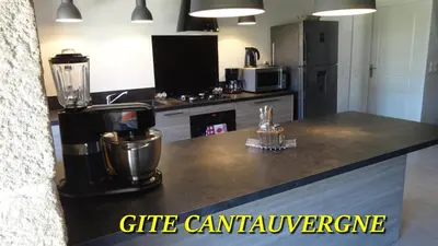 Cuisine ou kitchenette dans l'établissement Gite CANTAUVERGNE