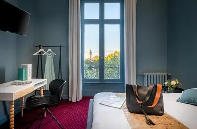 Un ou plusieurs lits dans un hébergement de l'établissement Hotel de Paris, Hotel Particulier du XIX