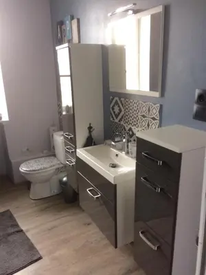 Salle de bains dans l'établissement Gite Aubusson