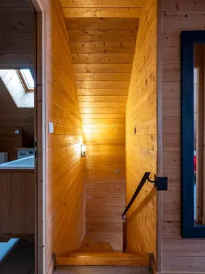 Salle de bains dans l'établissement Chalet Pom'Pin