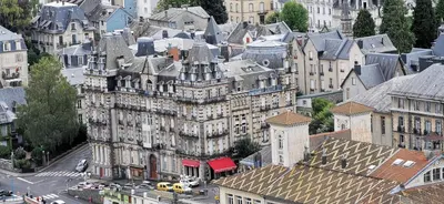 Vue générale sur La Bourboule ou vue de la ville depuis l'appartement