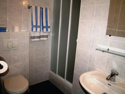 Salle de bains dans l'établissement Domaine du Sable