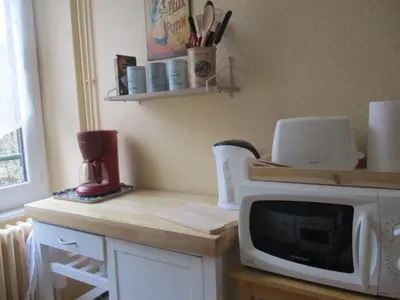Cuisine ou kitchenette dans l'établissement 'Mont-Dore-Toir' paisible