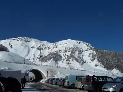Vue générale sur la montagne ou vue sur la montagne depuis l'appartement
