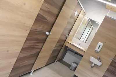 Salle de bains dans l'établissement Camping les Campagnes
