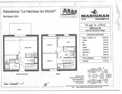 Plan de l'établissement Le Hameau du Moulin