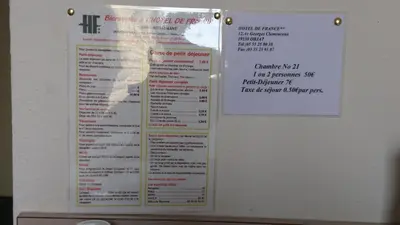 Plan de l'établissement Hôtel de France