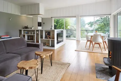 Coin salon dans l'établissement Villa Combade
