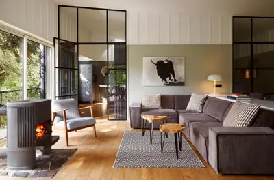 Coin salon dans l'établissement Villa Combade