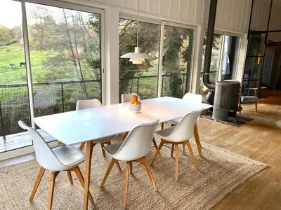 Coin salon dans l'établissement Villa Combade