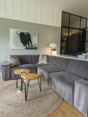 Coin salon dans l'établissement Villa Combade