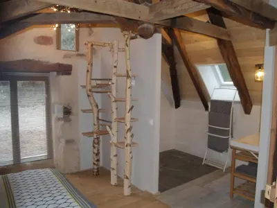 Un ou plusieurs lits superposés dans un hébergement de l'établissement Gîte Nature Le moulin