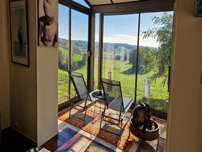 Vue générale sur la montagne ou vue sur la montagne depuis la maison de vacances