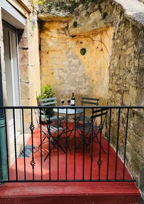 Balcon ou terrasse dans l'établissement Bellevue appartement