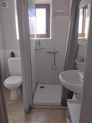 Salle de bains dans l'établissement Appartement Le Paradou à Besse