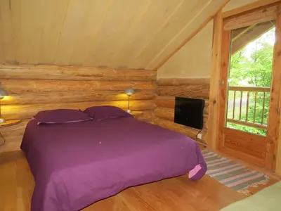 Un ou plusieurs lits dans un hébergement de l'établissement La cabane de Hans