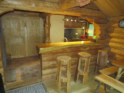 Cuisine ou kitchenette dans l'établissement La cabane de Hans