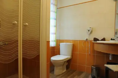 Salle de bains dans l'établissement Hôtel du Lac