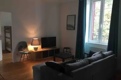 Télévision ou salle de divertissement dans l'établissement Magnifique et lumineux appartement au cœur du Sancy