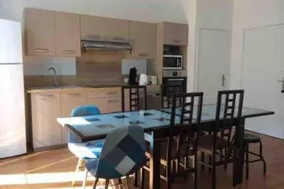 Cuisine ou kitchenette dans l'établissement Magnifique et lumineux appartement au cœur du Sancy