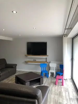Télévision ou salle de divertissement dans l'établissement Les gîtes du paradis