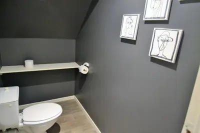 Salle de bains dans l'établissement Gîte Duras
