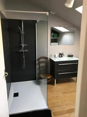 Cuisine ou kitchenette dans l'établissement Les écuries du château des Rieux