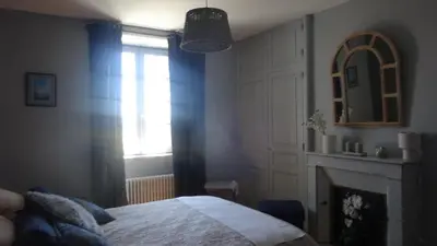 Un ou plusieurs lits dans un hébergement de l'établissement Le Compostelle Chic, Charme, Confort, Cocooning 80 m²
