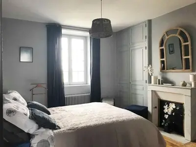 Un ou plusieurs lits dans un hébergement de l'établissement Le Compostelle Chic, Charme, Confort, Cocooning 80 m²