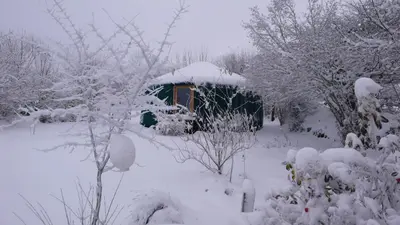L'établissement La Yourte en hiver