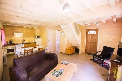 Cuisine ou kitchenette dans l'établissement Chalet des Noisettes