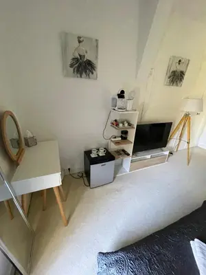 Télévision ou salle de divertissement dans l'établissement Vue du Château d'Excideuil en chambres