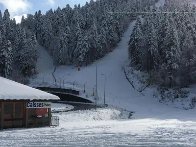 L'établissement Le Lioran Studio les Myrtilles à 200m des pistes en hiver