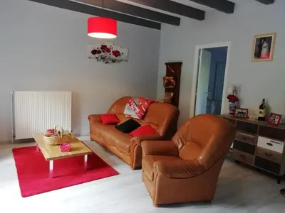Coin salon dans l'établissement Maison à la campagne au cœur du Cantal dept 15