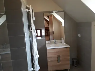 Salle de bains dans l'établissement Gite La Uhlane