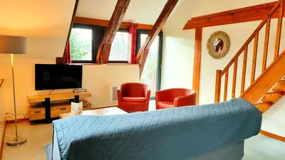 Télévision ou salle de divertissement dans l'établissement Gite 3étoiles Coconning dans une grange cantalienne - Cantal Emotions Valette Auvergne