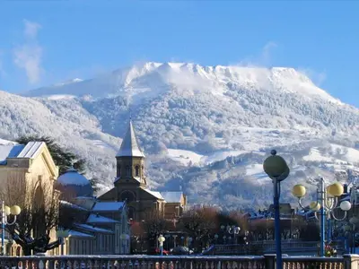 Vue générale sur la montagne ou vue sur la montagne depuis l'appartement