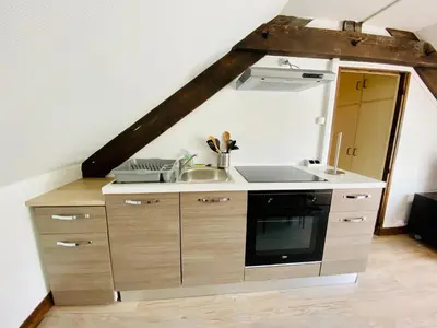 Cuisine ou kitchenette dans l'établissement résidence les pâquerettes N 4