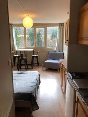Cuisine ou kitchenette dans l'établissement La Randonnée Résidence Le Bec de L'Aigle