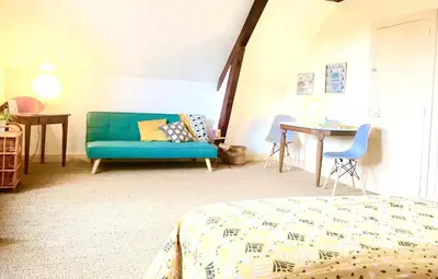 Un ou plusieurs lits dans un hébergement de l'établissement Chambres chez l'habitant et table d'hôtes Crocq 