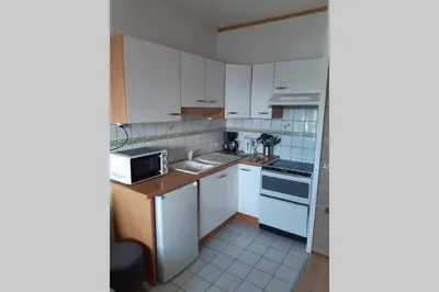 Cuisine ou kitchenette dans l'établissement STUDIO PIEDS PISTES