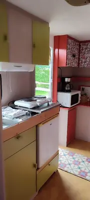 Cuisine ou kitchenette dans l'établissement carazen , caravane chauffée