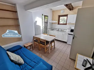 Cuisine ou kitchenette dans l'établissement Résidence Terre de Haut