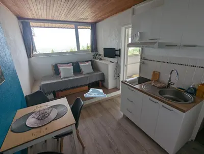 Cuisine ou kitchenette dans l'établissement Résidence Terre de Haut
